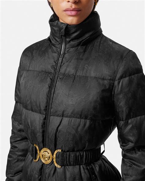 versace jacke gefälscht schwarz|Versace Gesteppte Barocco Jacquard.